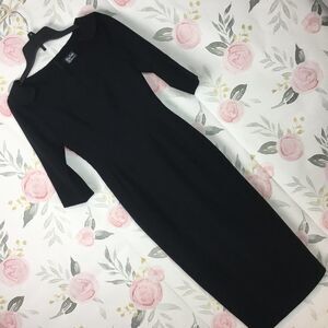 Mary Crafts Black Hourglass Dress womens XS 0 Business Cosplay Collared Neck